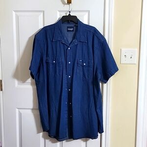 Wrangler men's shirt 3XT pearl snap short sleeve, classic fit lightweight